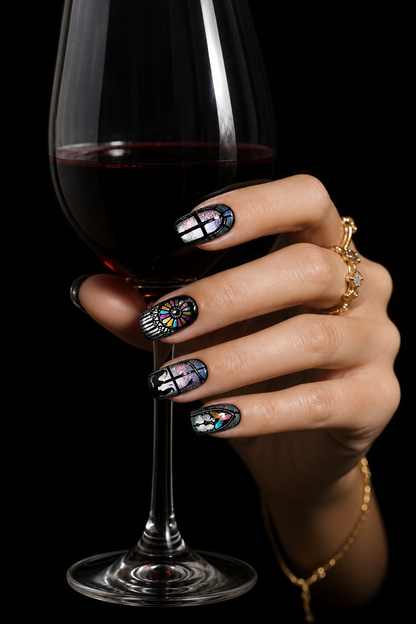 Cat Of Stained‑Glass Chapel | LUMlix Haute Nail