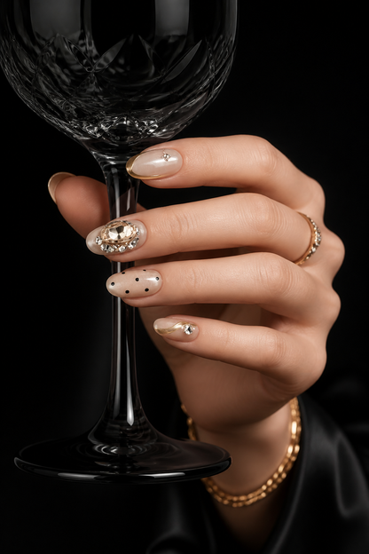 Gilded Noir Reverie | LUMlix Haute Nail