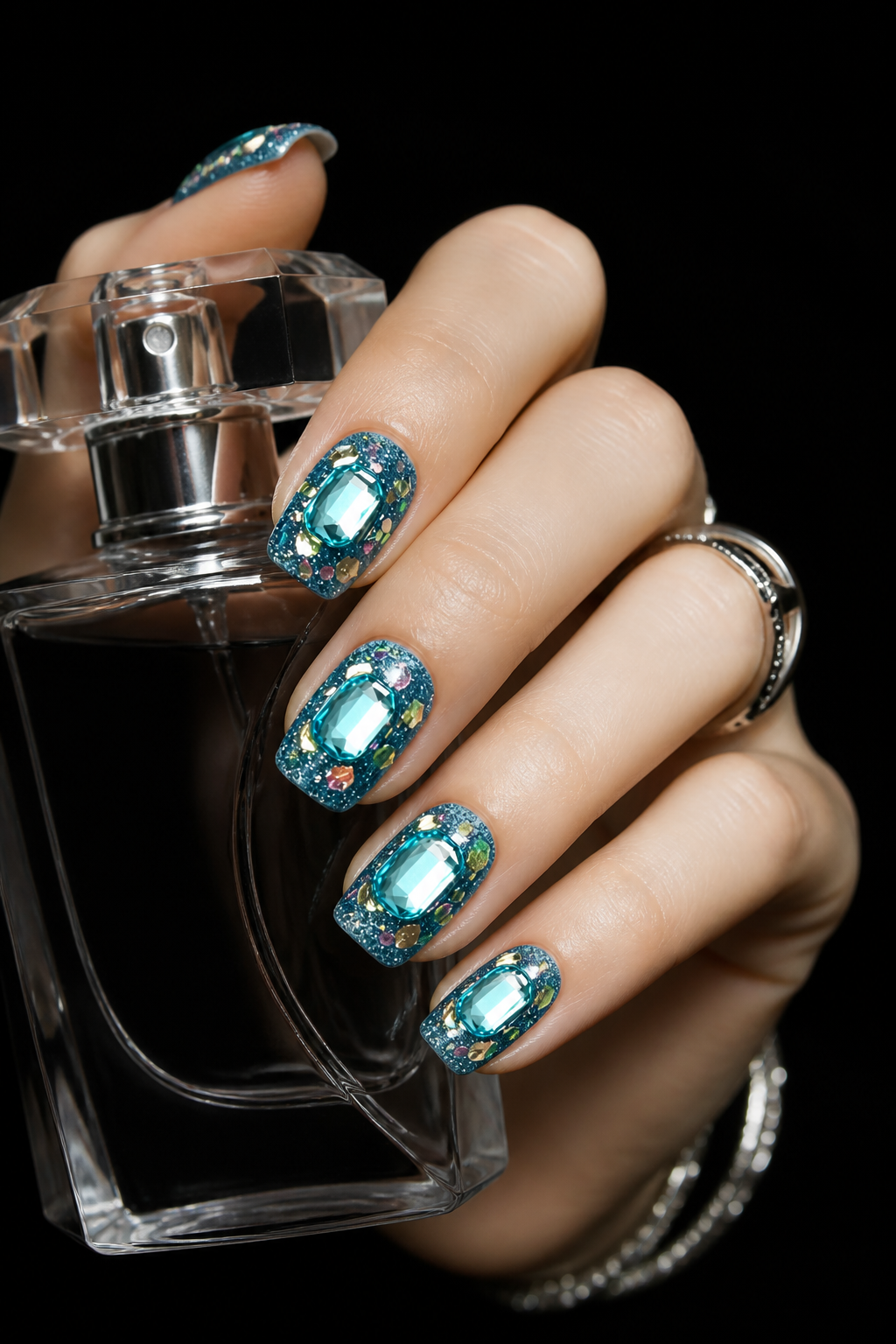 Deep‑Sea Aquamarine Shard | LUMlix Haute Nail