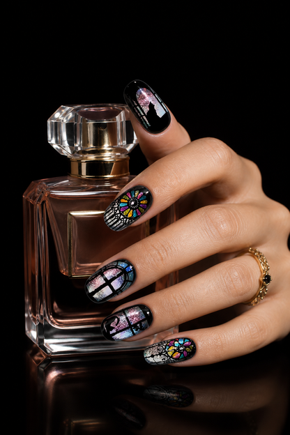 Cat Of Stained‑Glass Chapel | LUMlix Haute Nail