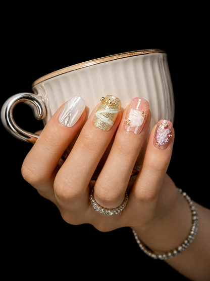Ethereal Frost & Silver Bloom | LUMlix Haute Nail