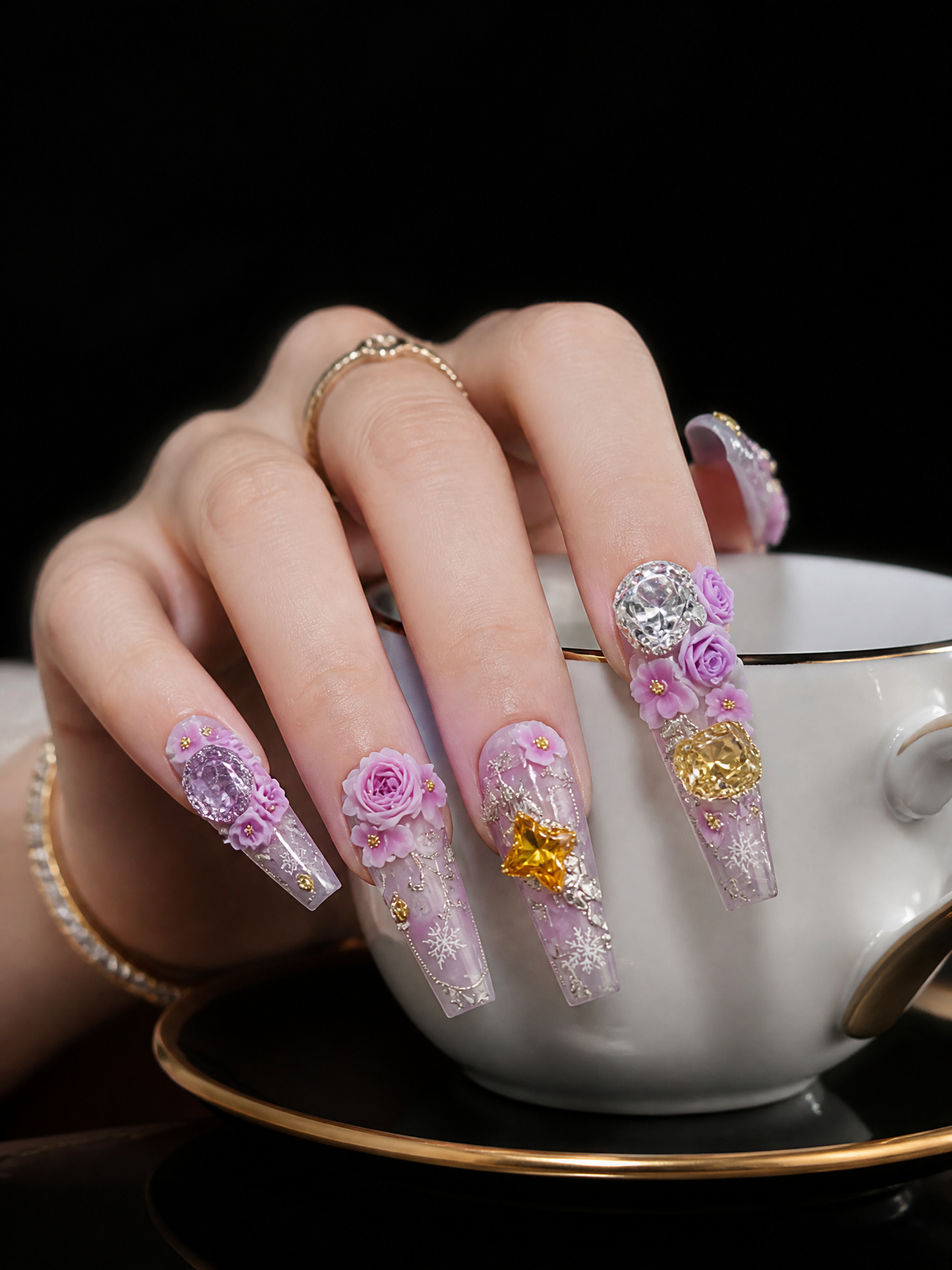 Freya's Gilded Frost | LUMlix Haute Nail
