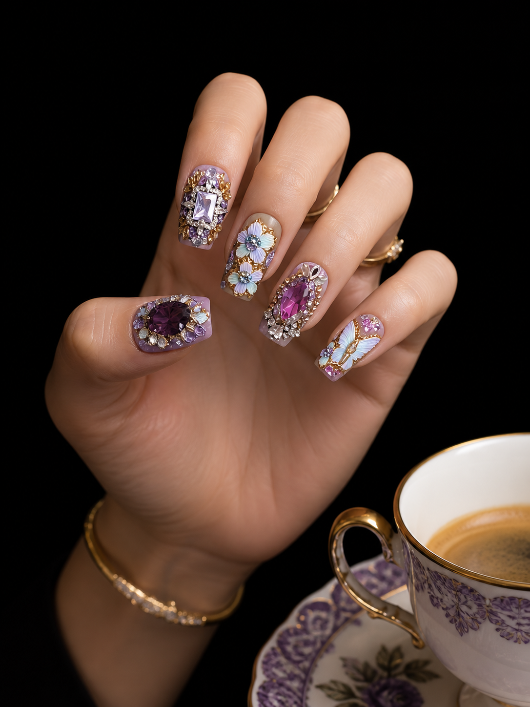 Iris's Gilded Reverie | LUMlix Haute Nail