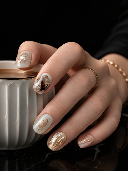 Amber Gilded Waves | LUMlix Haute Nail