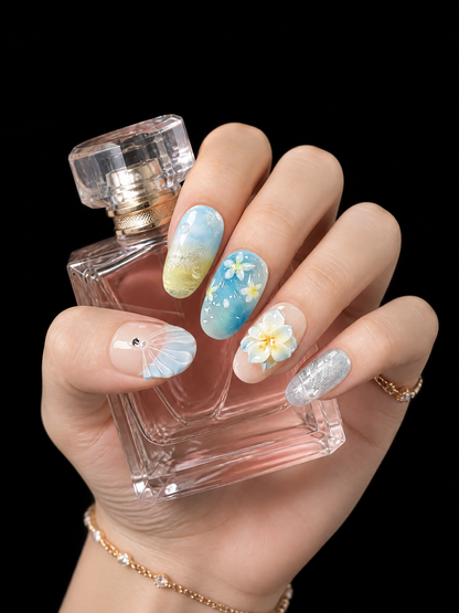 Tropical Lagoon Bloom | LUMlix Haute Nail
