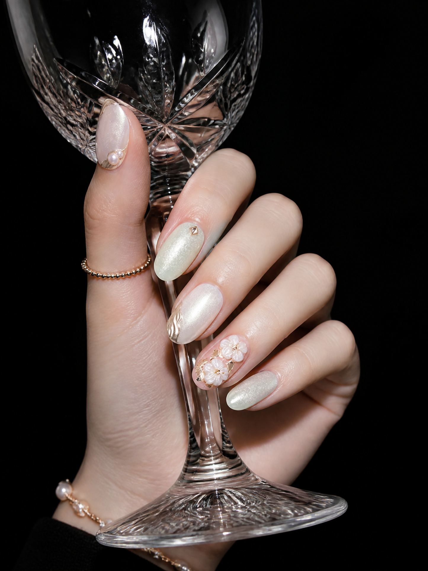 Ethereal Gilded Petals | LUMlix Haute Nail