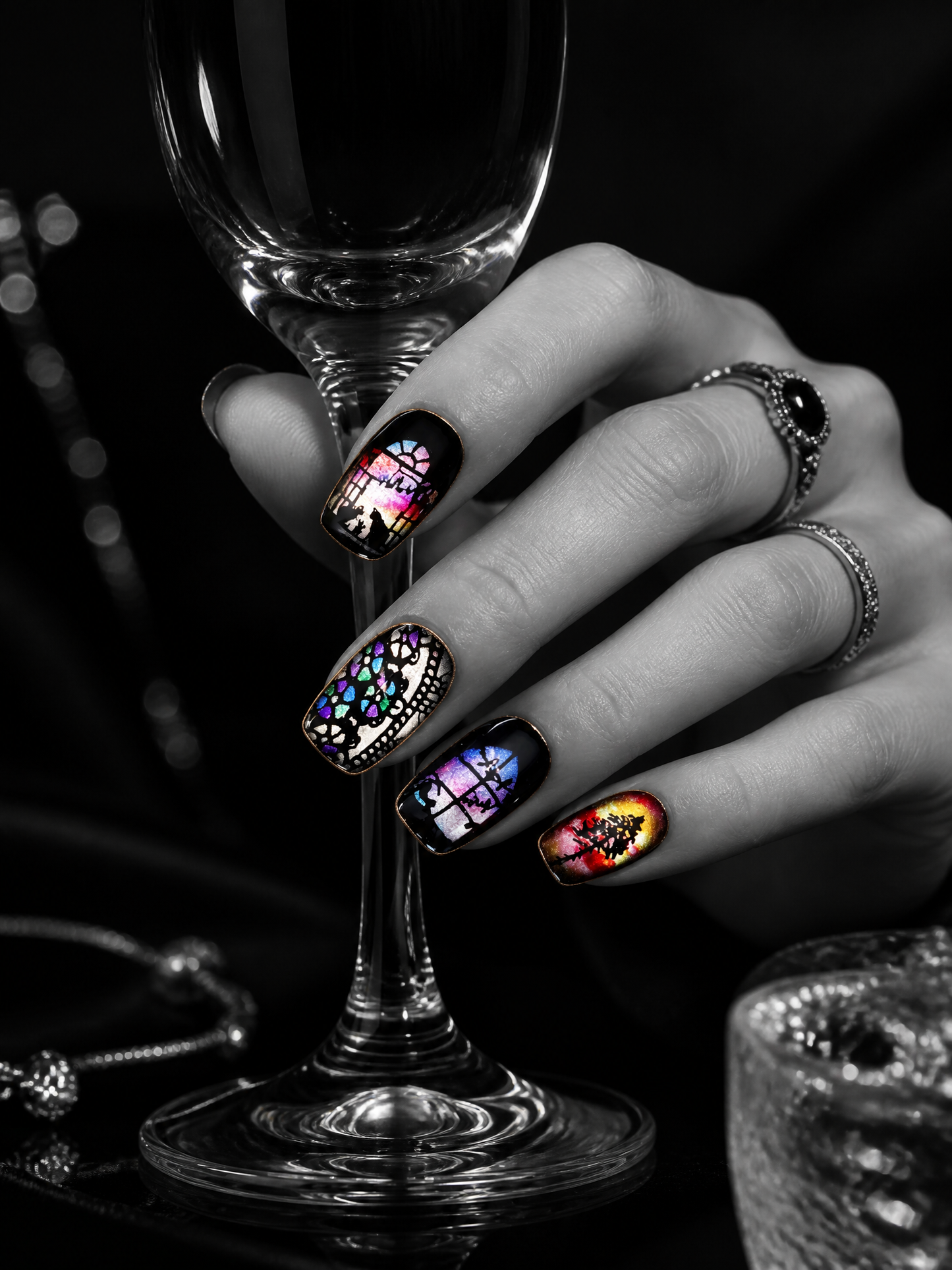 Selene's Stained Glass Reverie | LUMlix Haute Nail
