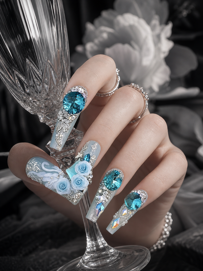 Azure Swan Serenade | LUMlix Haute Nail