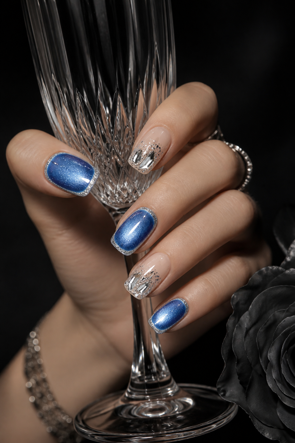 Azure Nebula's Crystalline Whisper | LUMlix Haute Nail