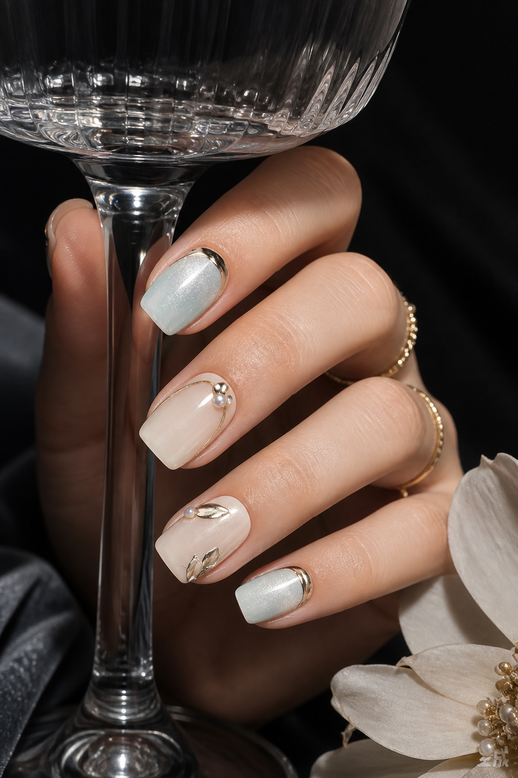 Seraphina's Gilded Dew | LUMlix Haute Nail