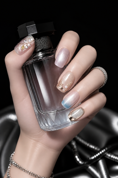 Aurora's Gilded Dawn | LUMlix Haute Nail