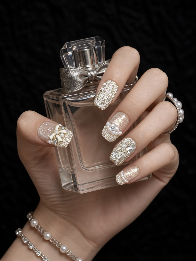 Tweed Pearl Boudoir | LUMlix Haute Nail