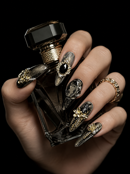 Noir Gilded Sovereign | LUMlix Haute Nail