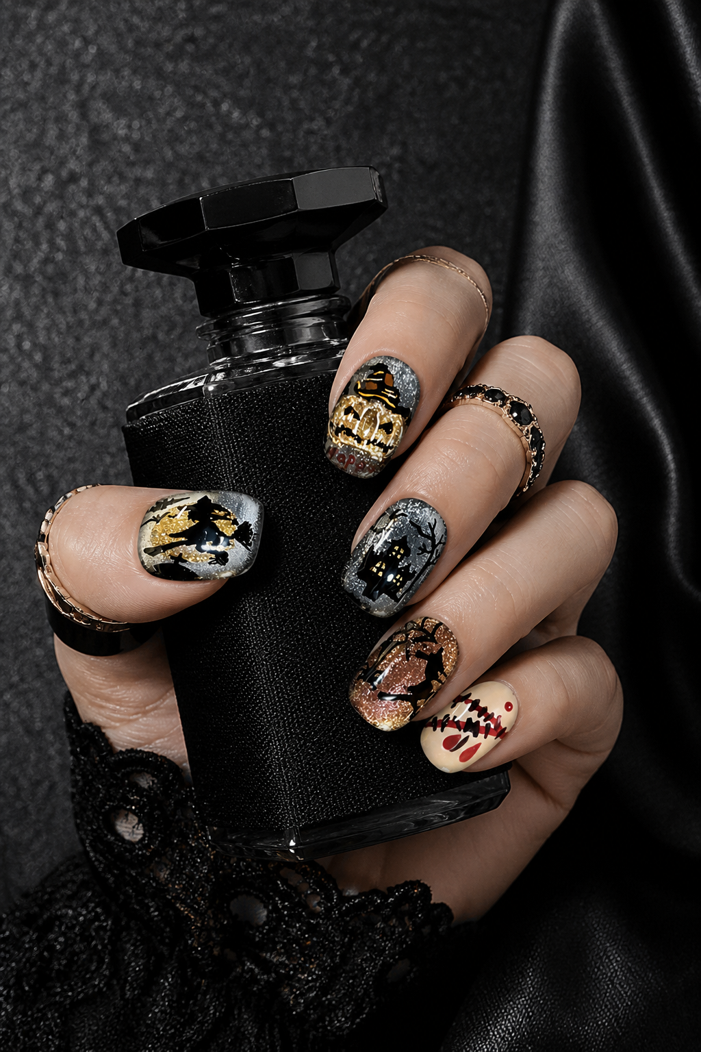 Nocturne of the Gilded Abyss | LUMlix Haute Nail
