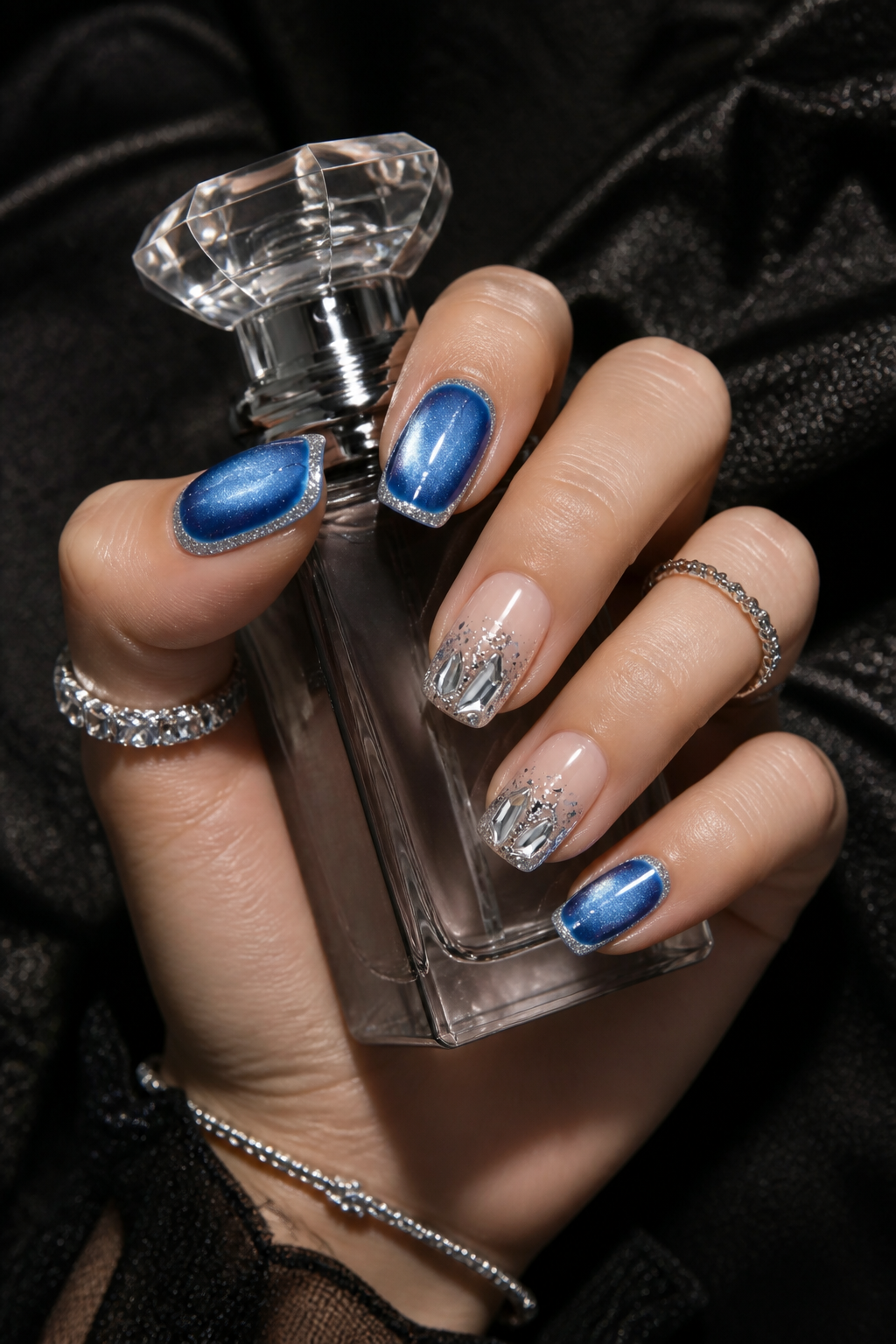 Azure Nebula's Crystalline Whisper | LUMlix Haute Nail