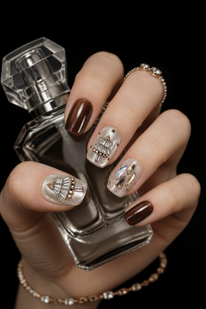 Gilded Noel Reverie | LUMlix Haute Nail