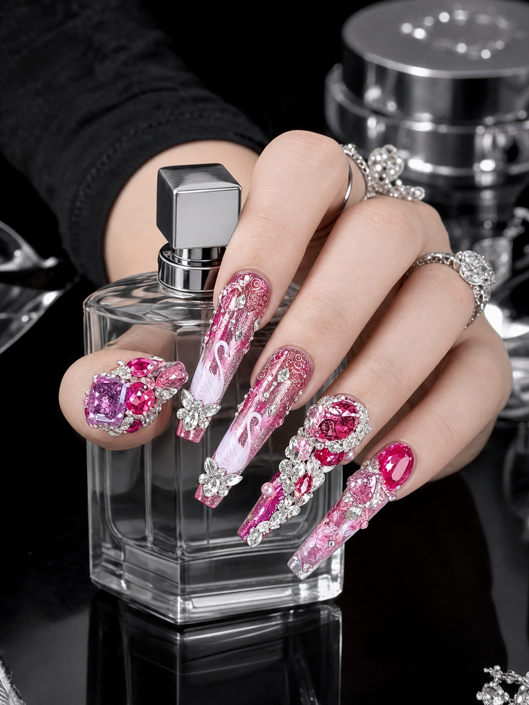 Crimson Swan's Royal Ballad | LUMlix Haute Nail