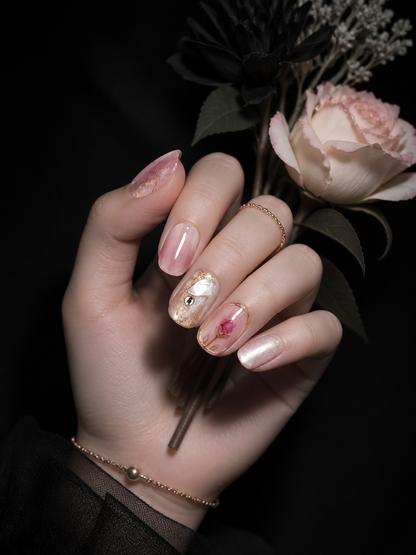 Aphrodite’s Gilded Rose | LUMlix Haute Nail