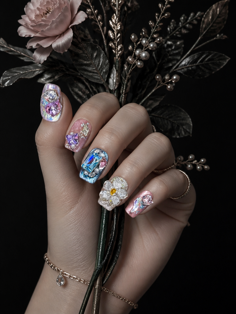 Fairy Gem Floral Garden | LUMlix Haute Nail