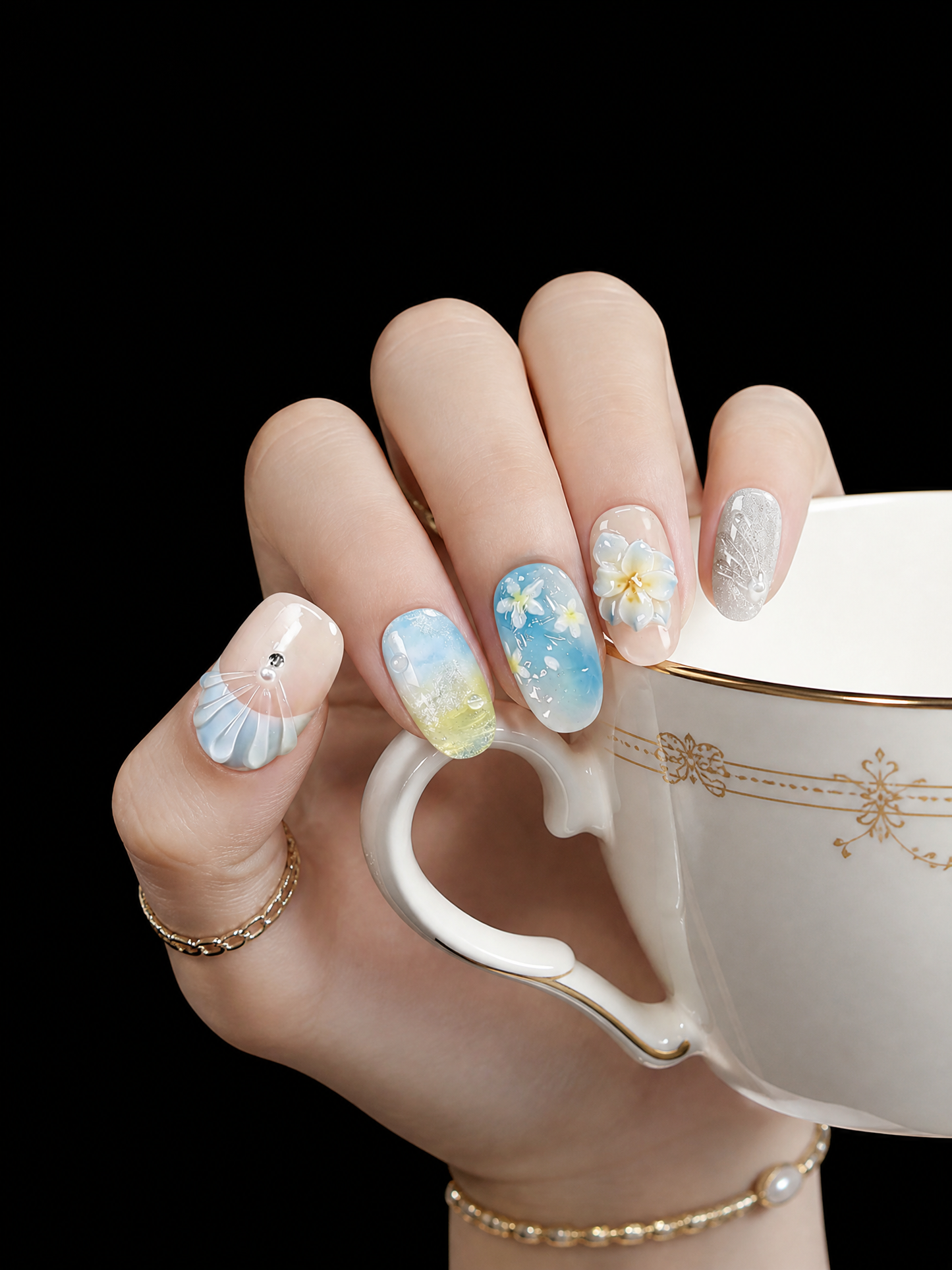 Tropical Lagoon Bloom | LUMlix Haute Nail