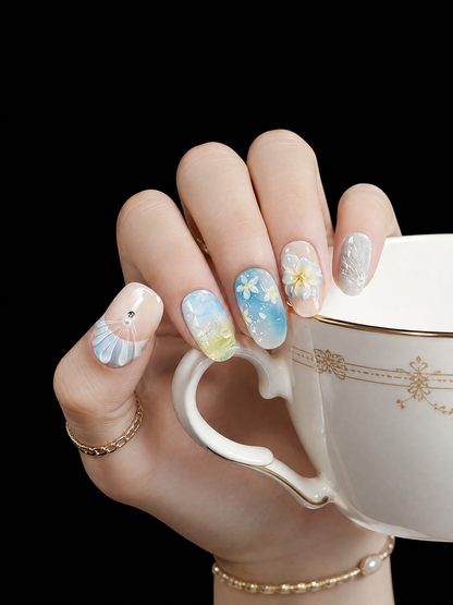 Tropical Lagoon Bloom | LUMlix Haute Nail