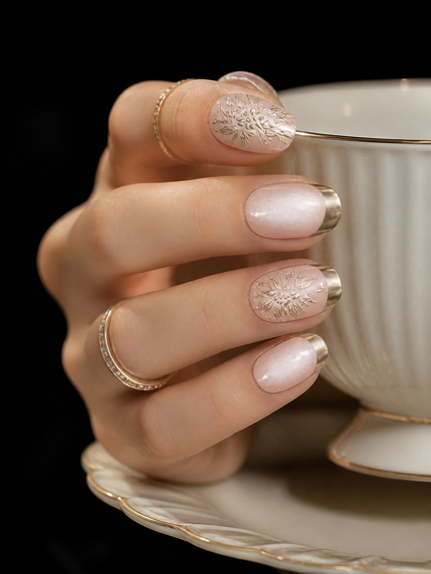 Gilded Jade Bloom | LUMlix Haute Nail