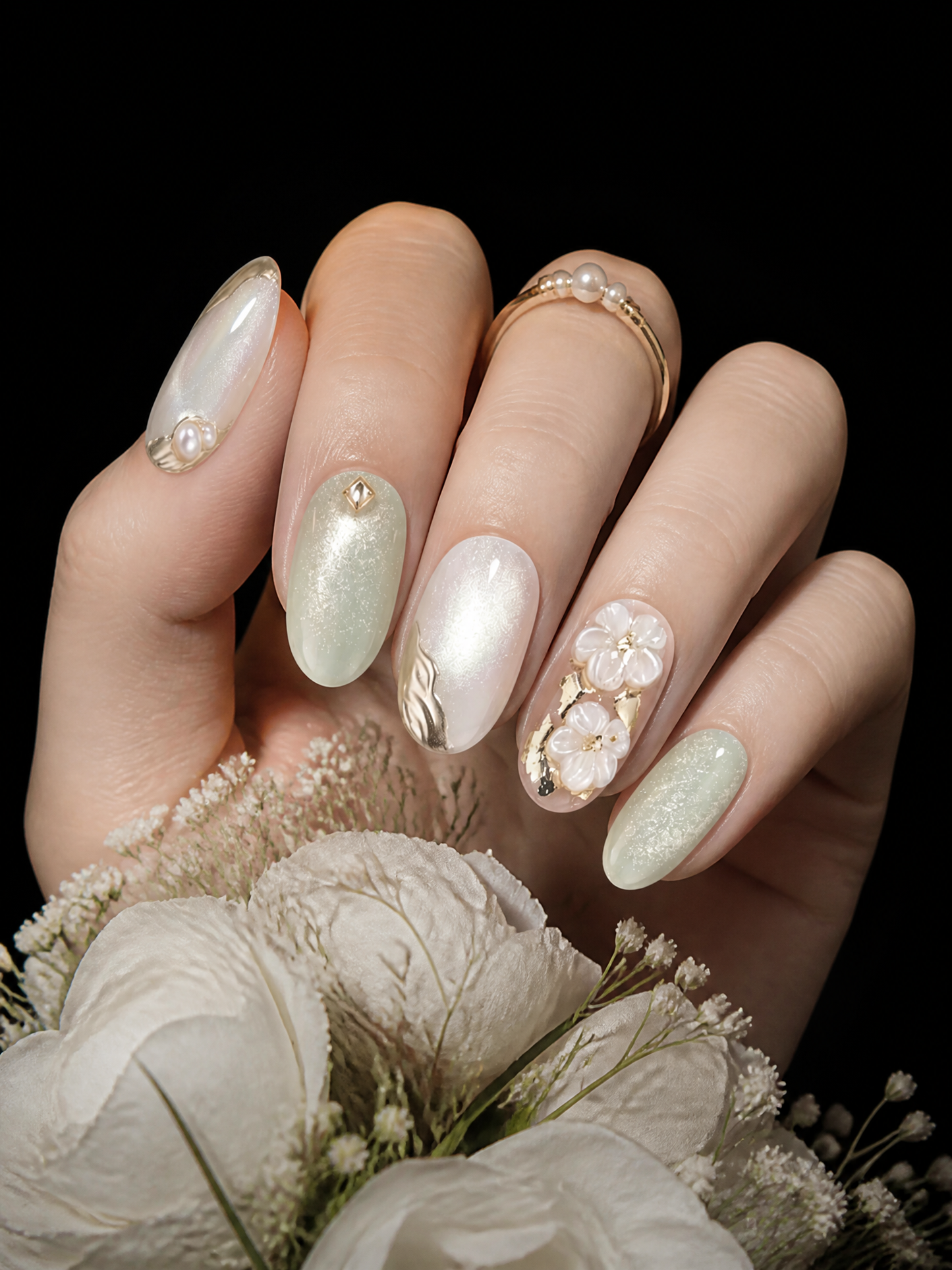 Ethereal Gilded Petals | LUMlix Haute Nail