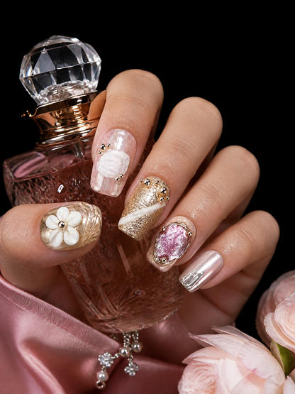 Ethereal Frost & Silver Bloom | LUMlix Haute Nail