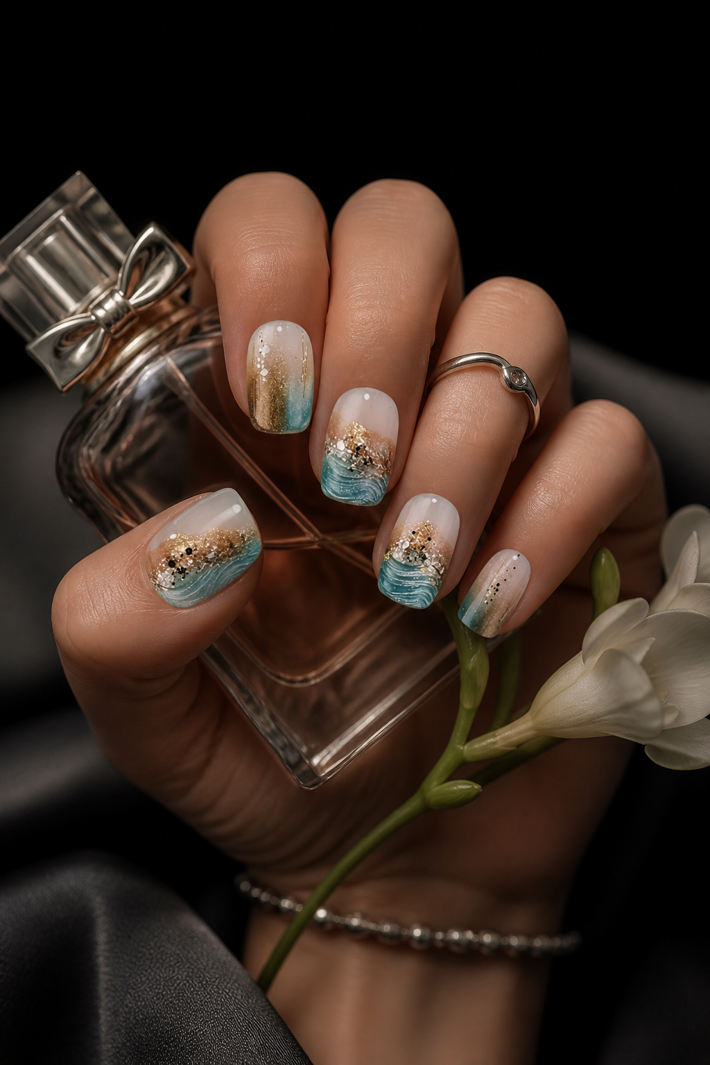 Tidal Gilded Muse | LUMlix Haute Nail