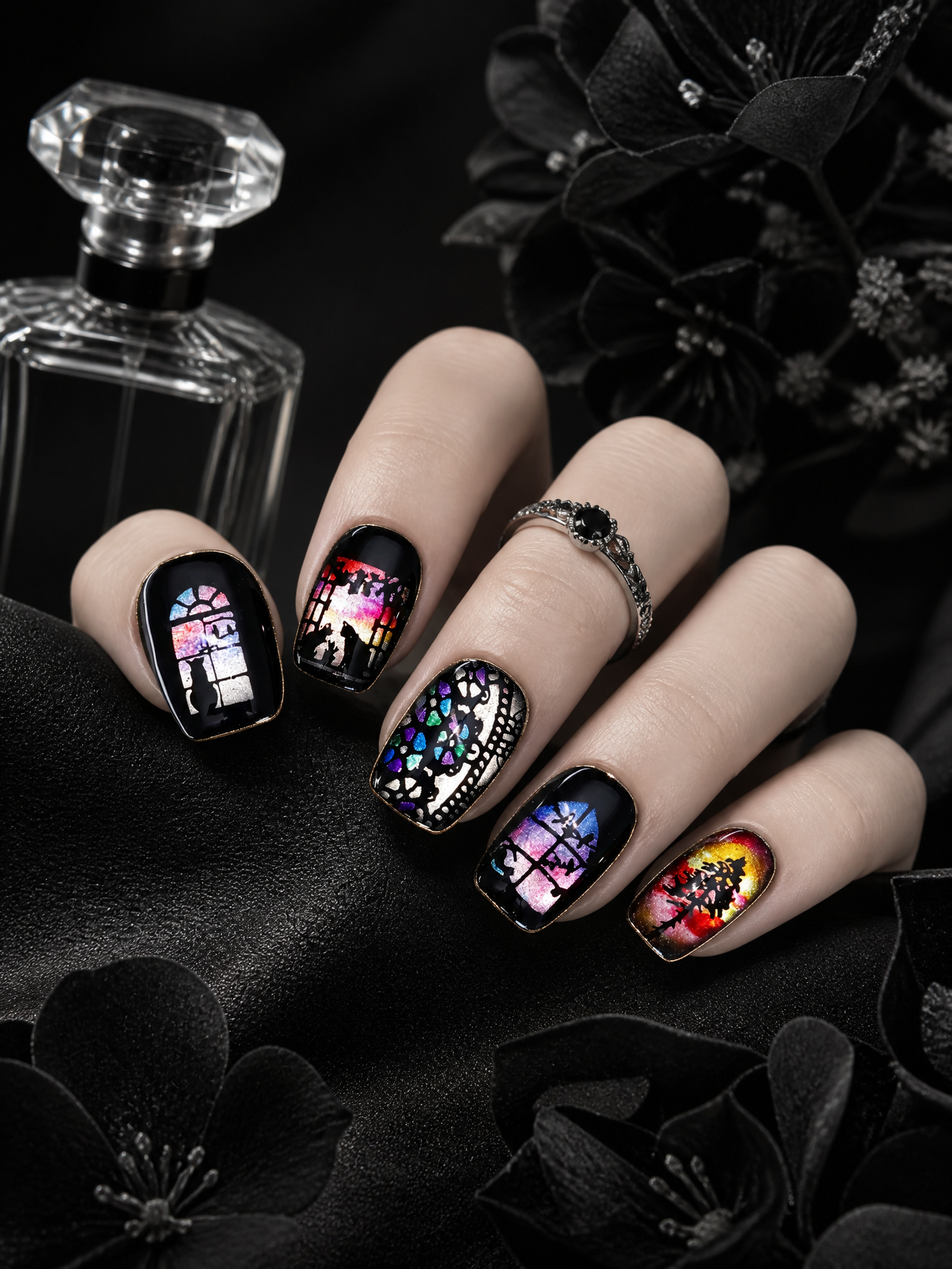 Selene's Stained Glass Reverie | LUMlix Haute Nail