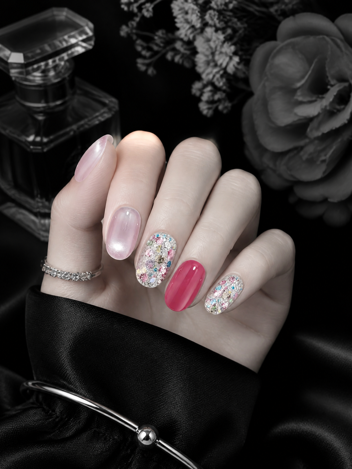 Rosé Mosaic | LUMlix Haute Nail