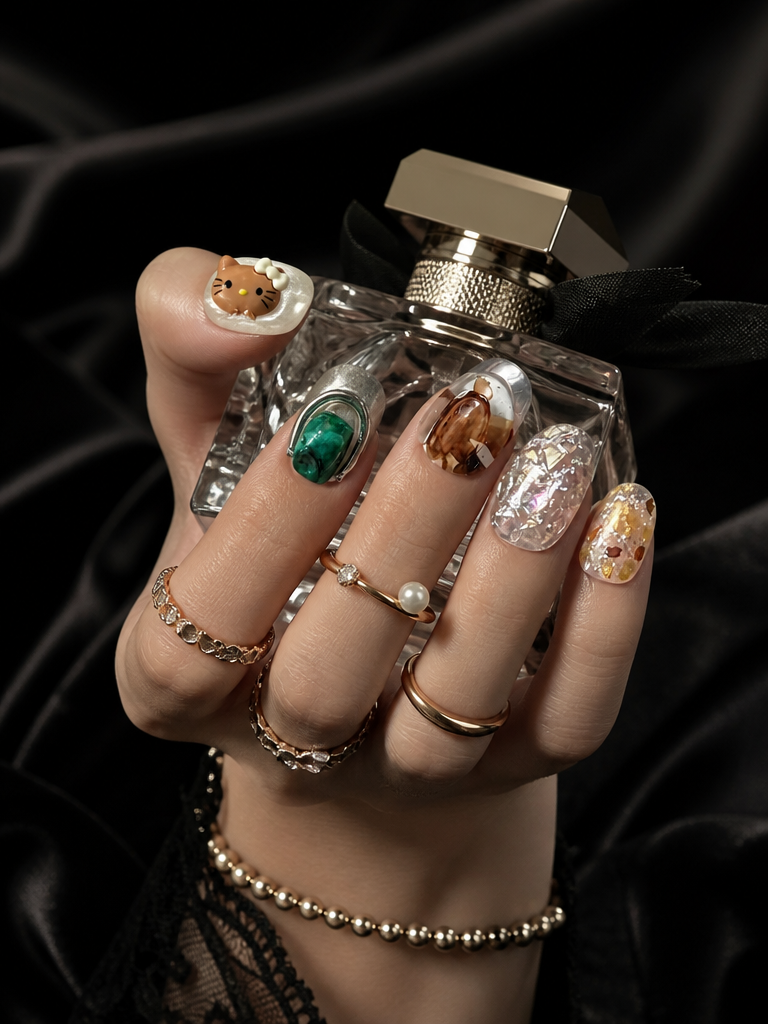 Kitty's Gilded Reverie | LUMlix Haute Nail