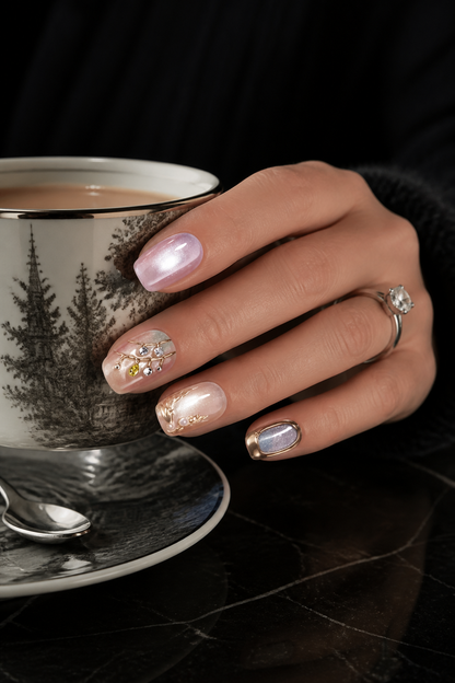 Aurora's Gilded Dawn | LUMlix Haute Nail