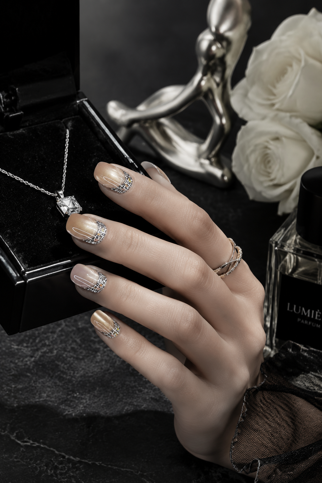 Golden Hour Mosaic | LUMlix Haute Nail