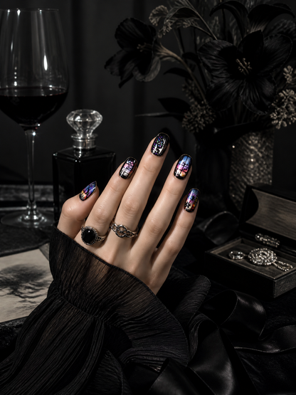 Selene's Stained Glass Reverie | LUMlix Haute Nail