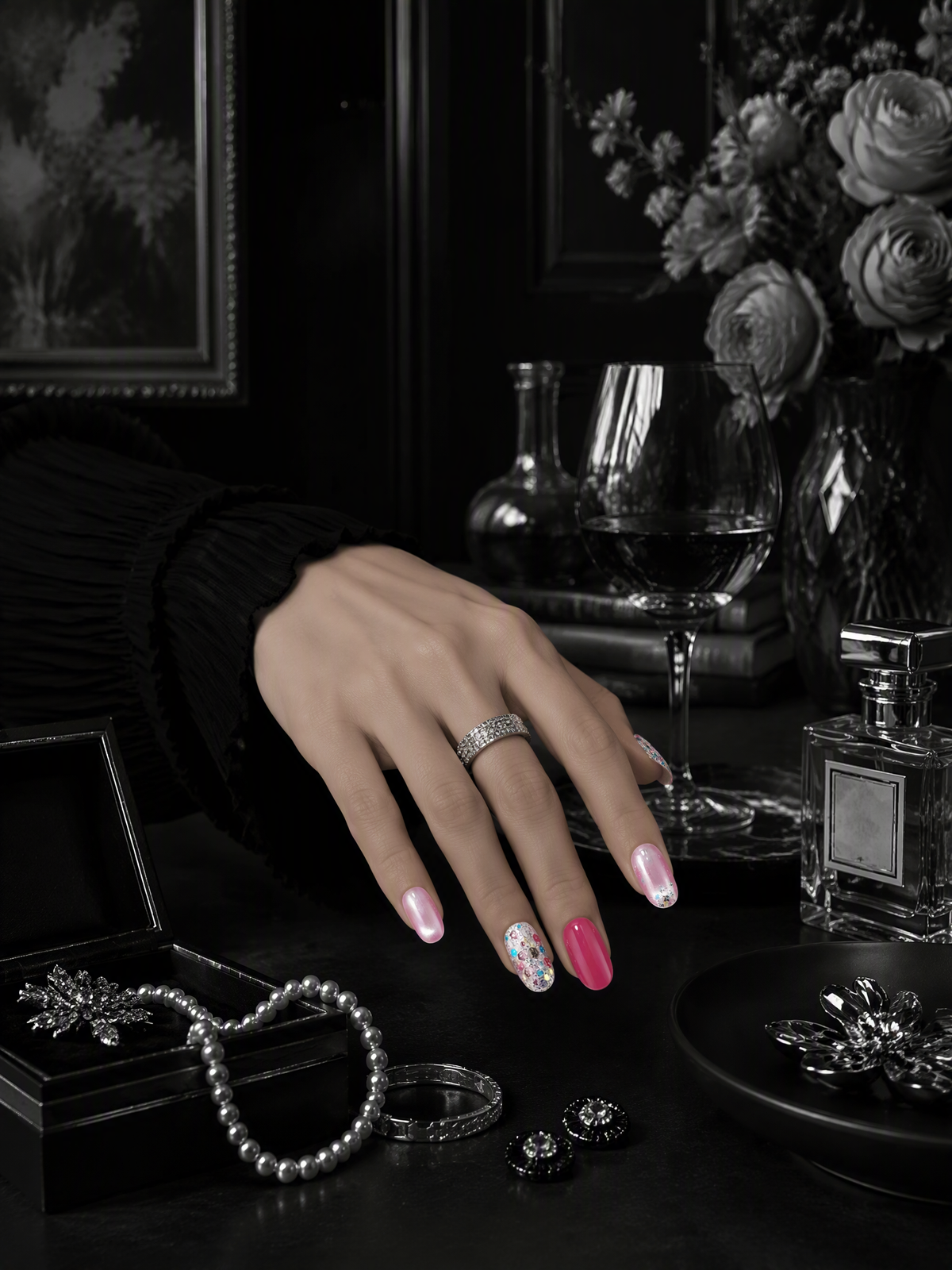 Rosé Mosaic | LUMlix Haute Nail