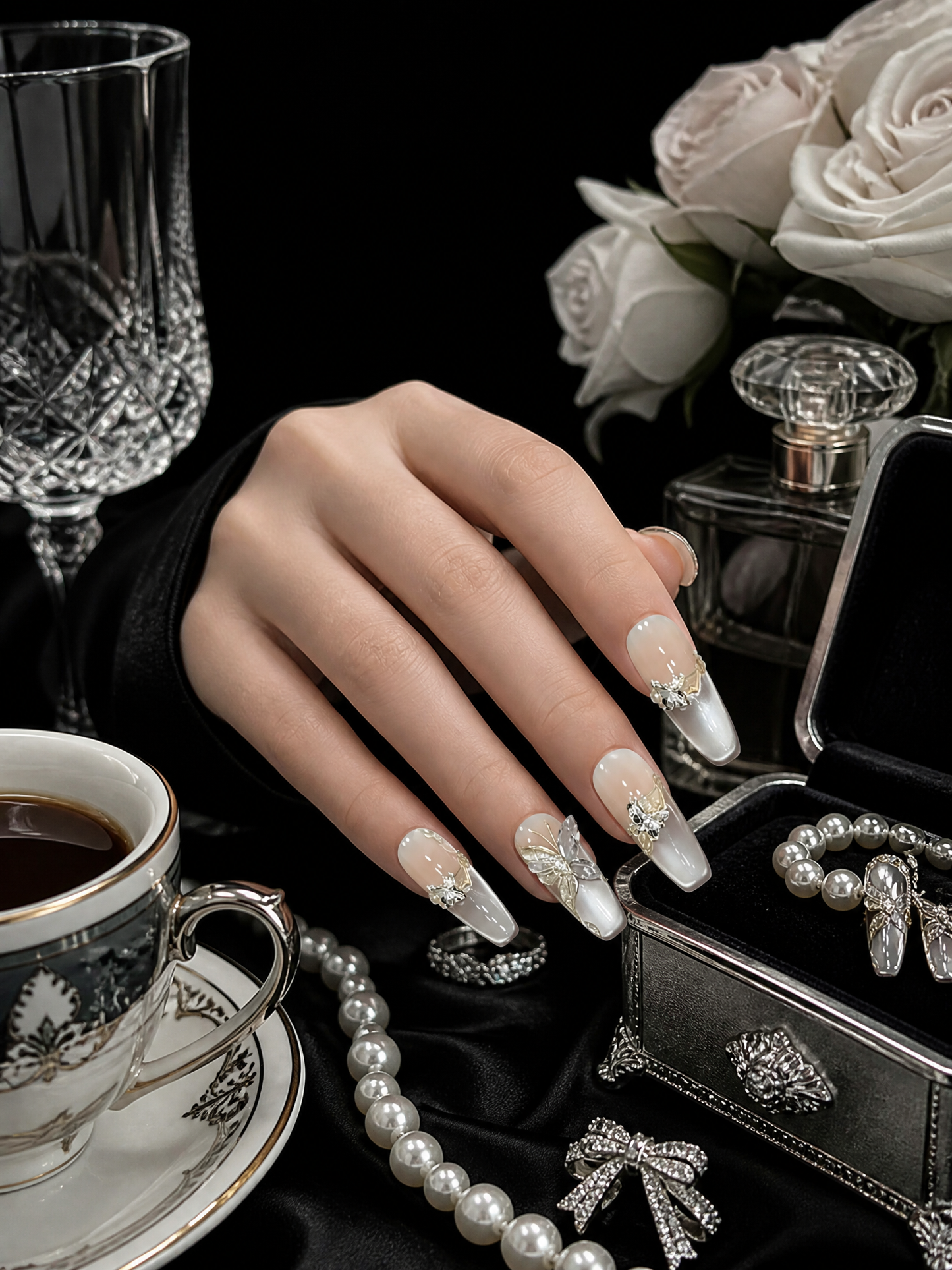 Morpho's Gilded Metamorphosis | LUMlix Haute Nail