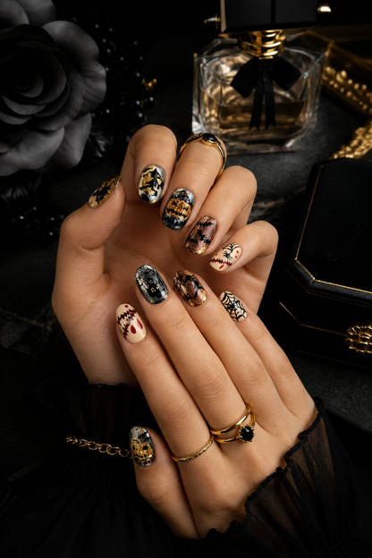 Nocturne of the Gilded Abyss | LUMlix Haute Nail