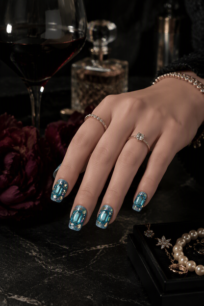 Deep‑Sea Aquamarine Shard | LUMlix Haute Nail