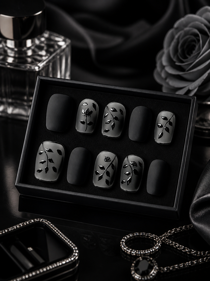 Nocturne Bloom & Shadow Vine  | LUMlix Haute Nail