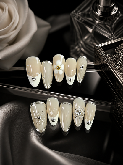 Lumière Éternelle & Silver Dawn | LUMlix Haute Nail