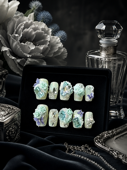 Mint Lavender Butterfly Garden | LUMlix Haute Nail