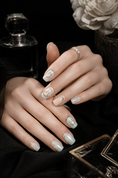 Seraphina's Gilded Dew | LUMlix Haute Nail