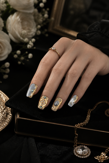 Athena’s Gilded Oracle | LUMlix Haute Nail
