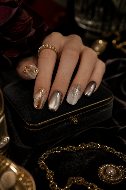 Gaia’s Molten Veins | LUMlix Haute Nail