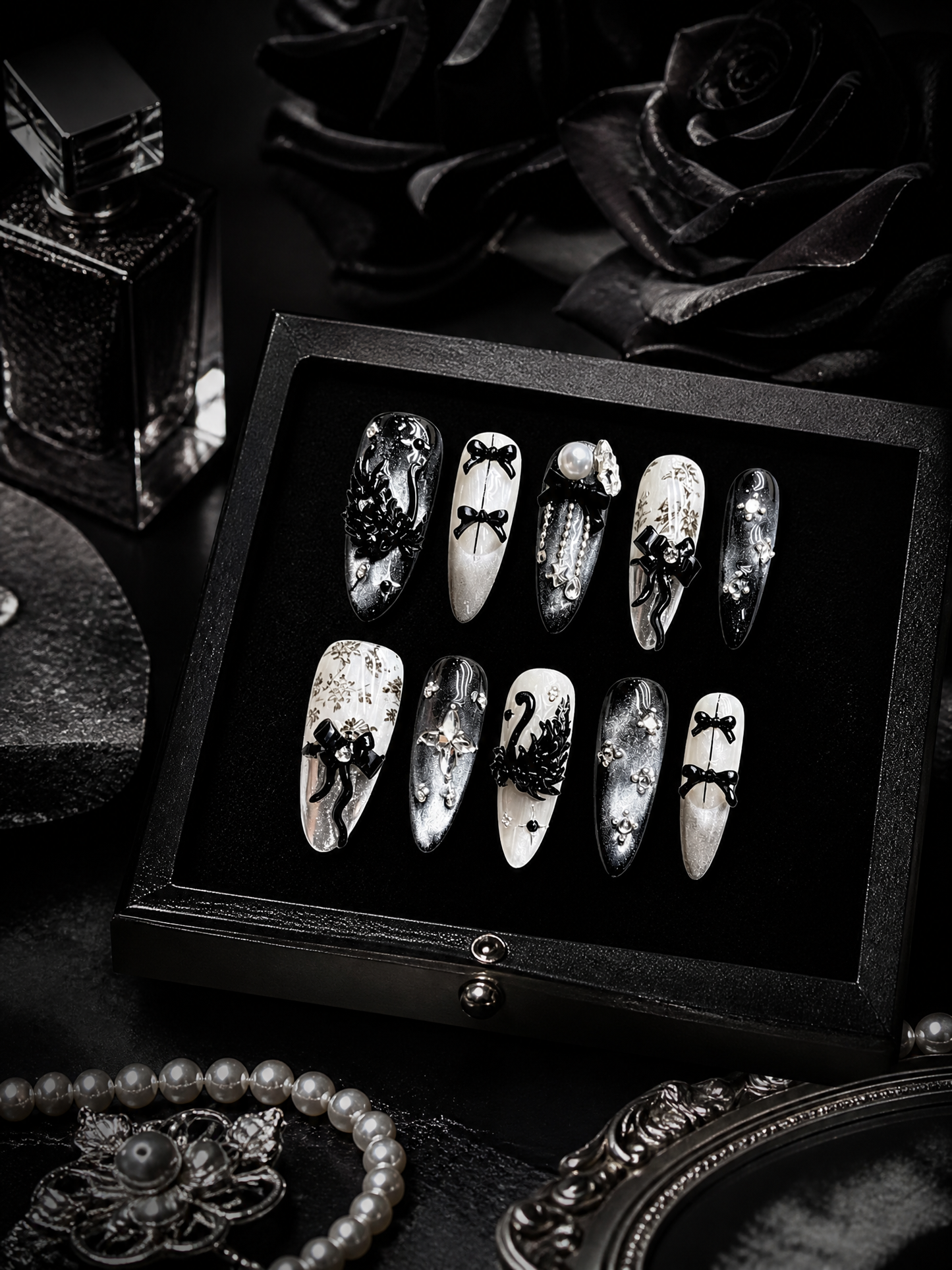 Obsidian Swan Nocturne | LUMlix Haute Nail