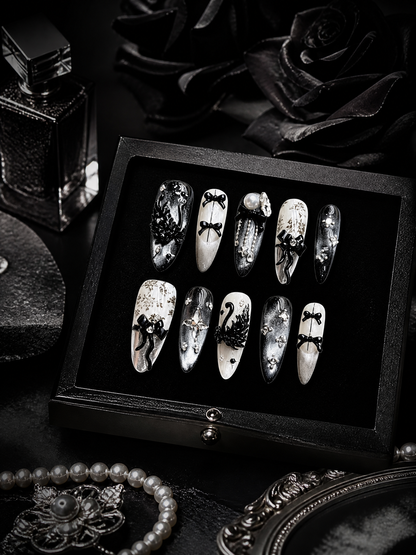 Obsidian Swan Nocturne | LUMlix Haute Nail