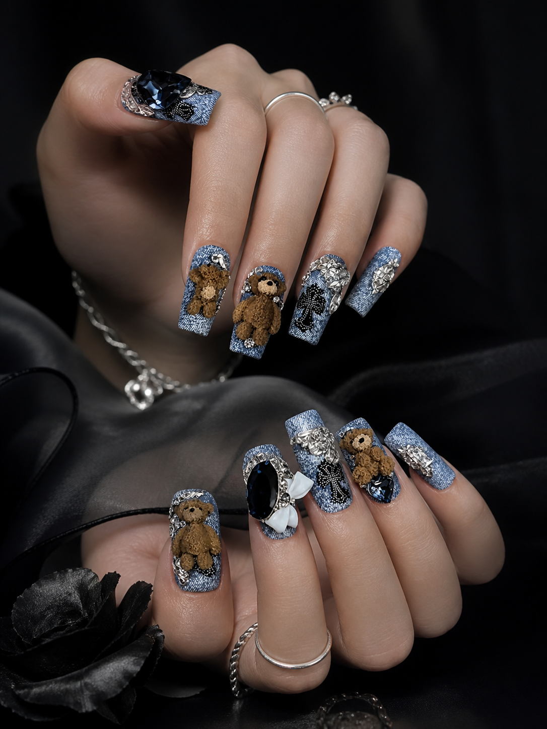 Denim Bear Royalty | LUMlix Haute Nail