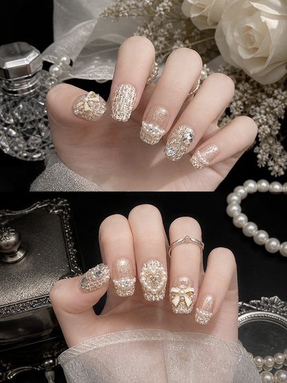 Tweed Pearl Boudoir | LUMlix Haute Nail