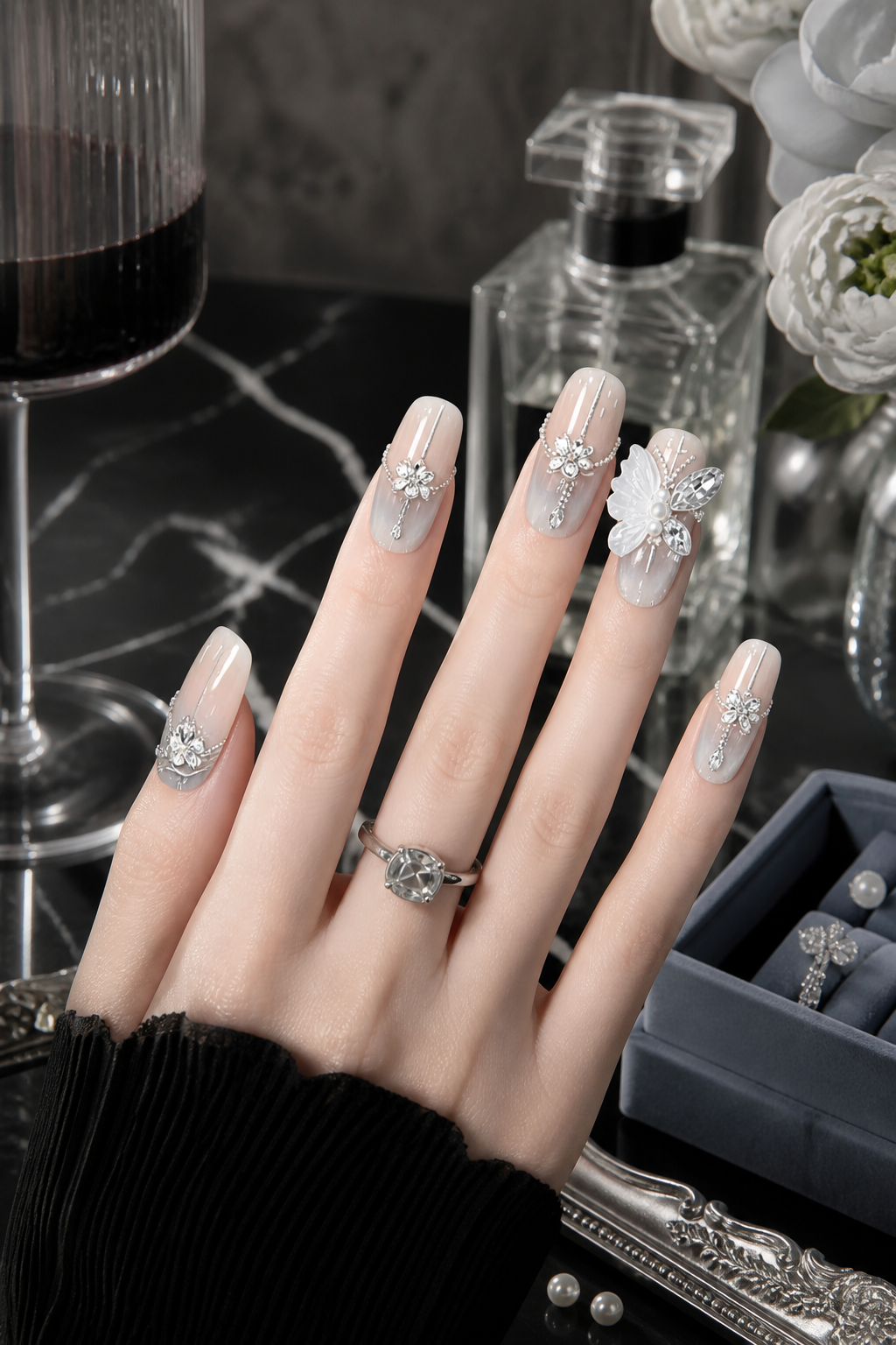 Aurora's Frozen Whisper | LUMlix Haute Nail